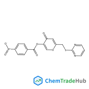 4-oxo-6-((pyrimidin-2-ylthio)methyl)-4H-pyran-3-yl 4-nitrobenzoate