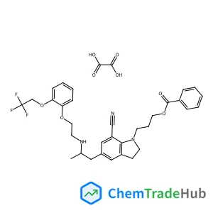 (R)-3-(7-Cyano-5-(2-((2-(2-(2,2,2-trifluoroethoxy)phenoxy)ethyl)amino)propyl)indolin-1-yl)propyl benzoate oxalate