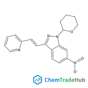 (E)-6-Nitro-3-(2-(pyridin-2-yl)vinyl)-1-(tetrahydro-2H-pyran-2-yl)-1H-indazole