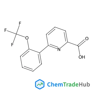 6-[2-(Trifluoromethoxy)phenyl]-2-pyridinecarboxylic acid structure