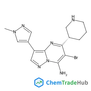 6-Bromo-3-(1-methyl-1H-pyrazol-4-yl)-5-[(3S)-3-piperidinyl]pyrazolo[1,5-a]pyrimidin-7-amine