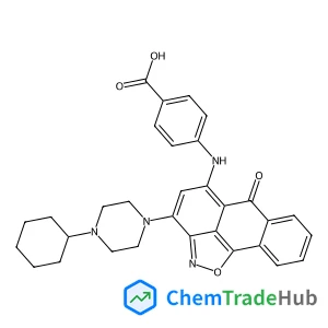 4-((3-(4-cyclohexylpiperazin-1-yl)-6-oxo-6H-anthra[1,9-cd]isoxazol-5-yl)amino)benzoic acid