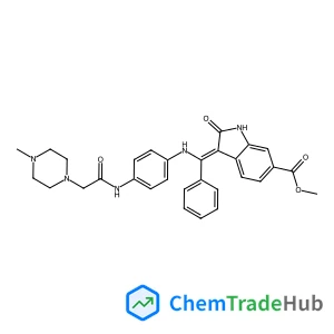 Methyl (3Z)-3-{[(4-{[(4-methyl-1-piperazinyl)acetyl]amino}phenyl)amino](phenyl)methylene}-2-oxo-6-indolinecarboxylate