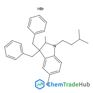 3,3-Dibenzyl-5-chloro-2-methyl-1-(3-methylbutyl)indoline hydrobromide (1:1)
