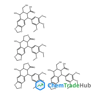 8-Hydroxy-7-(hydroxymethyl)-5-(3,4,5-trimethoxyphenyl)-5,6,7,8-tetrahydronaphtho[2,3-d][1,3]dioxole-6-carboxylic acid - 9-hydroxy-5-(3,4,5-trimethoxyphenyl)-5,8,8a,9-tetrahydrofuro[3',4':6,7]naphtho[2
,3-d][1,3]dioxol-6(5aH)-one (1:1)