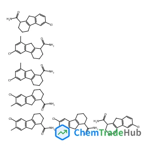 6-chloro-7-methyl-2,3,4,9-tetrahydro-1H-fluorene-1-carboxamide;6-chloro-8-methyl-2,3,4,9-tetrahydro-1H-fluorene-1-carboxamide;6-chloro-2,3,4,9-tetrahydro-1H-fluorene-1-carboxamide