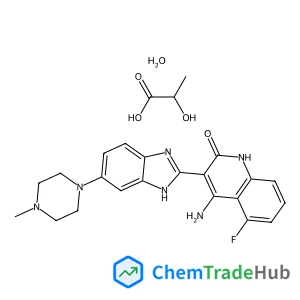 2-Hydroxypropanoic acid - 4-amino-5-fluoro-3-[5-(4-methyl-1-piperazinyl)-1H-benzimidazol-2-yl]-2(1H)-quinolinone hydrate (1:1:1)