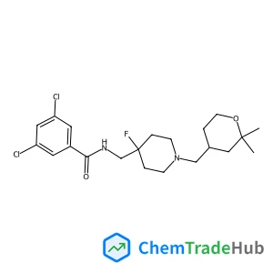 3,5-Dichloro-N-({1-[(2,2-dimethyltetrahydro-2H-pyran-4-yl)methyl]-4-fluoro-4-piperidinyl}methyl)benzamide