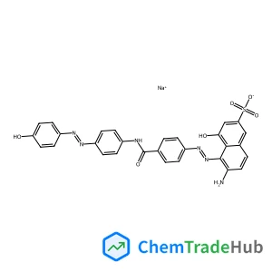 Sodium (6E)-6-imino-4-oxo-5-{2-[4-({4-[2-(4-oxo-2,5-cyclohexadien-1-ylidene)hydrazino]phenyl}carbamoyl)phenyl]hydrazino}-4,6-dihydro-2-naphthalenesulfonate