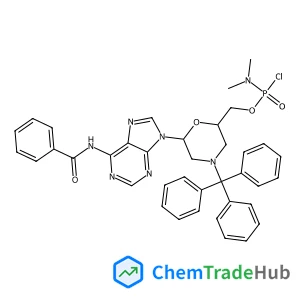 ((2S,6R)-6-(6-Benzamido-9H-purin-9-yl)-4-tritylmorpholin-2-yl)methyl dimethylphosphoramidochloridate