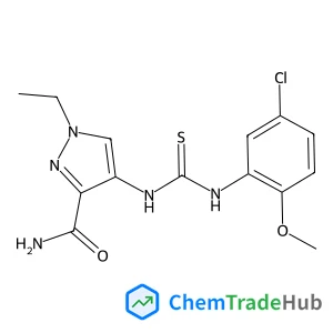 4-(3-(5-Chloro-2-methoxyphenyl)thioureido)-1-ethyl-1H-pyrazole-3-carboxamide