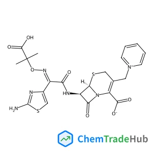 (6R,7R)-7-{[(2E)-2-(2-Amino-1,3-thiazol-4-yl)-2-{[(2-carboxy-2-propanyl)oxy]imino}acetyl]amino}-8-oxo-3-(1-pyridiniumylmethyl)-5-thia-1-azabicyclo[4.2.0]oct-2-ene-2-carboxylate