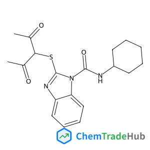 N-Cyclohexyl-2-[(2,4-dioxo-3-pentanyl)sulfanyl]-1H-benzimidazole-1-carboxamide