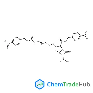 4-Nitrobenzyl (5R,6S)-6-[(1R)-1-hydroxyethyl]-3-[(2-{[({[(4-nitrobenzyl)oxy]carbonyl}amino)methylene]amino}ethyl)sulfanyl]-7-oxo-1-azabicyclo[3.2.0]hept-2-ene-2-carboxylate