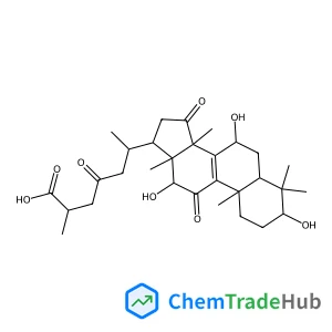 (3beta,7beta,12beta)-3,7,12-Trihydroxy-11,15,23-trioxolanost-8-en-26-oic acid structure (3beta,7beta,12beta)-3,7,12-Trihydroxy-11,15,23-trioxolanost-8-en-26-oic acid structure