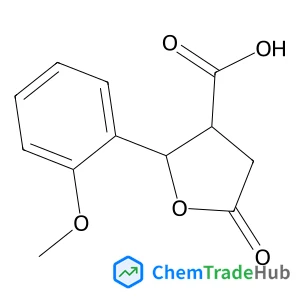 trans-2-(2-Methoxyphenyl)-5-oxotetrahydrofuran-3-carboxylic acid structure