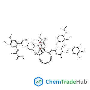 N-[2-({[(2S,3R,4S,6S)-3-hydroxy-6-{[(2S,5Z,9R,10S,13E)-9-hydroxy-12-{[hydroxy(methoxy)methylidene]amino}-2-{[(2R,3R,4S,5S,6R)-4-hydroxy-5-({[(2S,4S,5S,6R)-4-hydroxy-6-methyl-5-(methylsulfanyl)oxan-2-yl]oxy}amino)-3-{[(2S,4S,5S)-4-methoxy-5-[(propan-2-yl)amino]oxan-2-yl]oxy}-6-methyloxan-2-yl]oxy}-13-{2-[(methylsulfanyl)disulfanyl]ethylidene}-11-oxobicyclo[7.3.1]trideca-1(12),5-dien-3,7-diyn-10-yl]oxy}-2-methyloxan-4-yl]oxy}carbonyl)-4,5-dimethoxyphenyl]-2-methoxyprop-2-enimidic acid